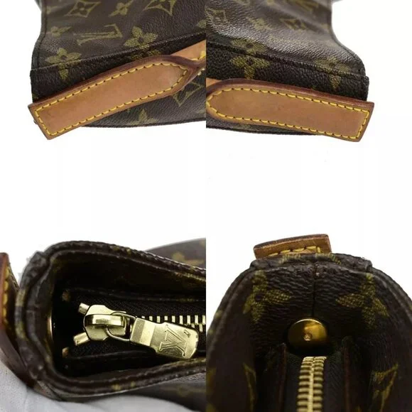 LOUIS VUITTON Logo Looping GM Shoulder Bag Monogram Leather Brown - Picture 5 of 16